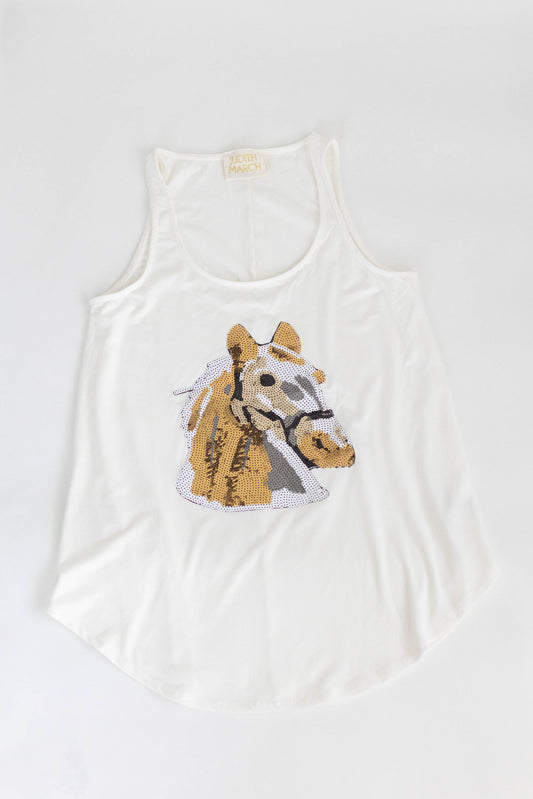 Sequin Horse Patch Tank