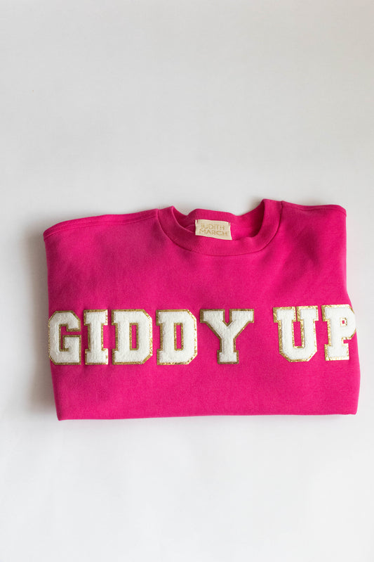 Giddy Up Love Chenille Patch Crewneck